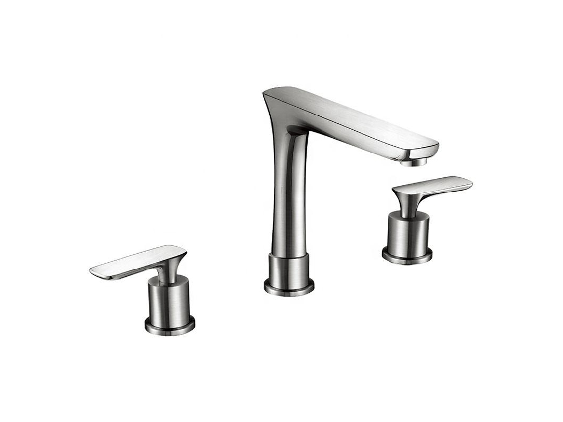 Grifo De Lavabo B1121600 Con 3 Agujeros Níquel Cepillado Colección Eas