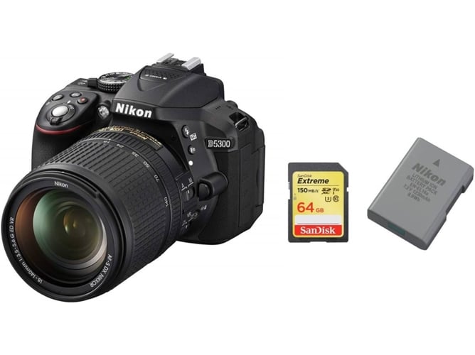 Kit Cámara Réflex NIKON D5300 AF-S 18-140MM F3.5-5.6G ED VR + 64GB SD + EN-EL14A