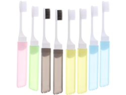 Cepillo De Dientes Portátil Plegable Para Viaje Con 8 Piezas Y Caja Para Cepillos De Dientes Rosewell