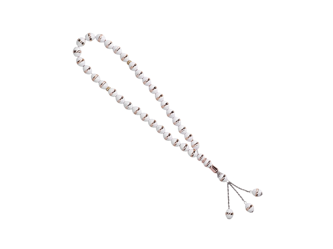 Pulsera Islámica De Resina Ligera Y Duradera Con Cuentas De Oración Y Estilo Elegante Para Hombres Y Mujeres (blanca).