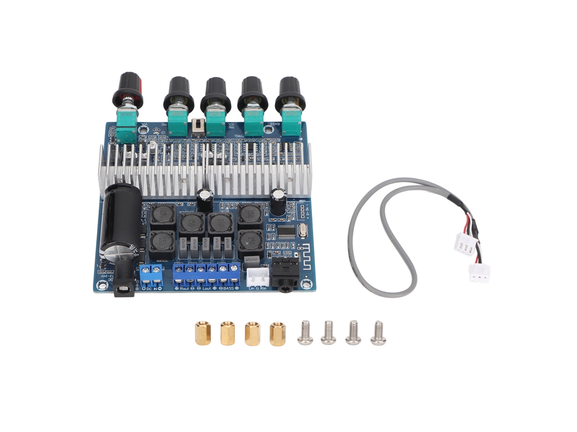 Placa Amplificadora Subwoofer 2.1 Alto Poder Hifi Controle De Graves E Agudos Módulo Digital