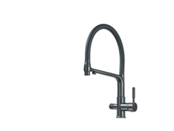 Grifo de cocina extraíble, manguera flexible negra, negro mate OEM