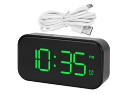 Reloj despertador digital LED USB táctil 12/24 h portátil para cama, hogar, viajes