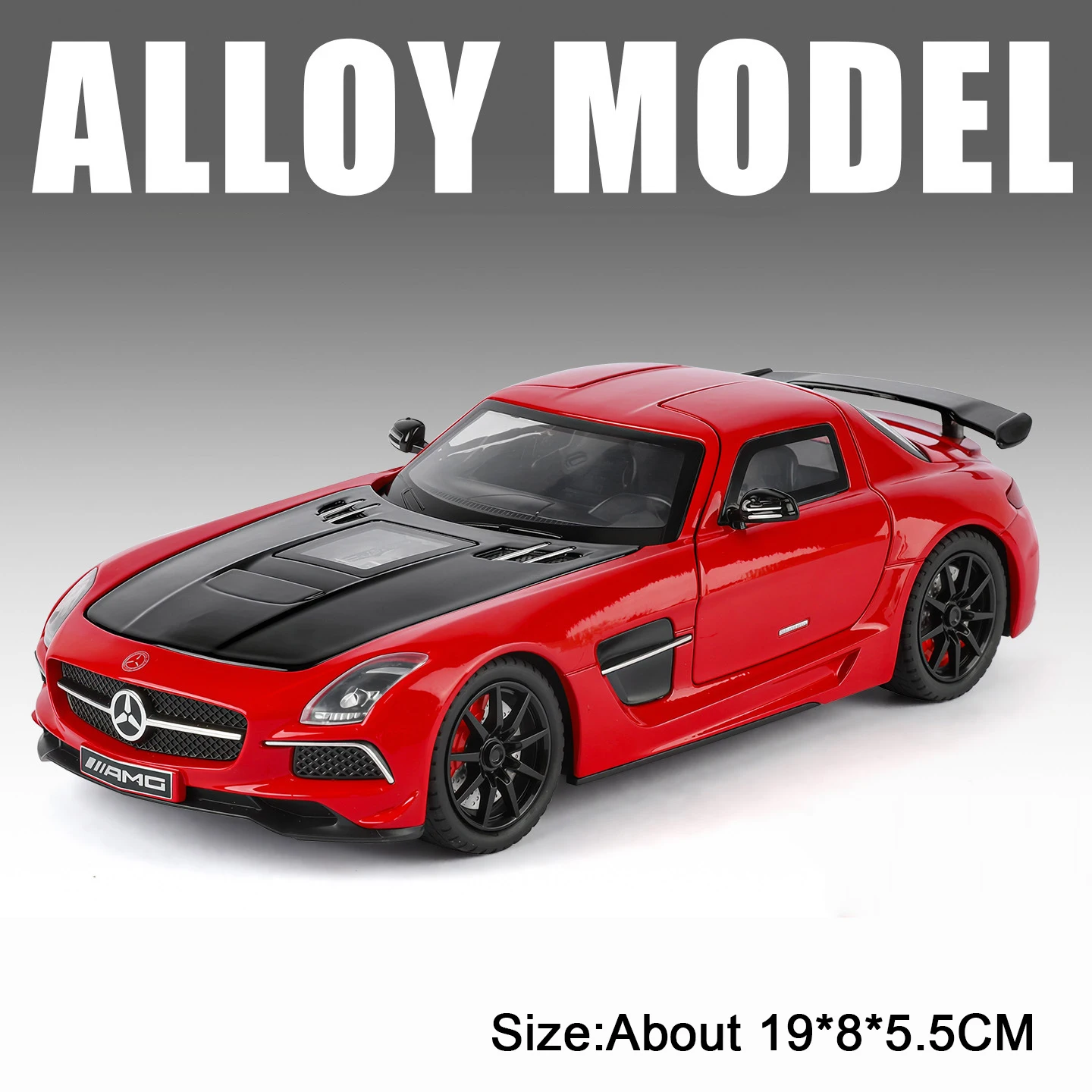 (sls Rojo) Modelo De Superdeportivo De Juguete 1:24, Carrocería De Metal, Espejos Retrovisores Plegables