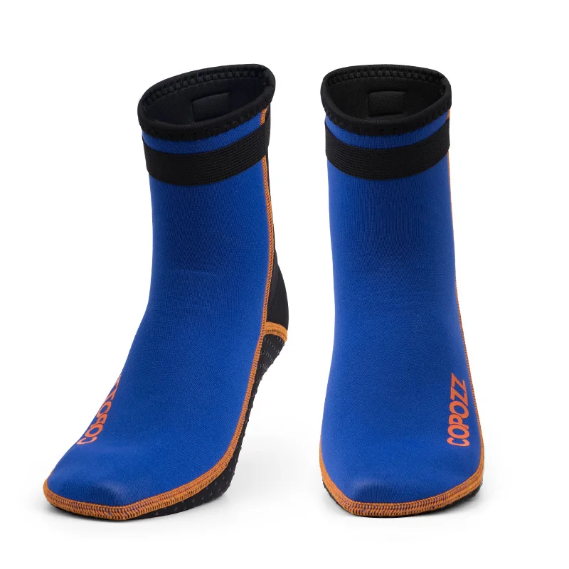 Calcetines de neopreno de 3 mm para playa, natación y buceo MDUG (azul, talla S)