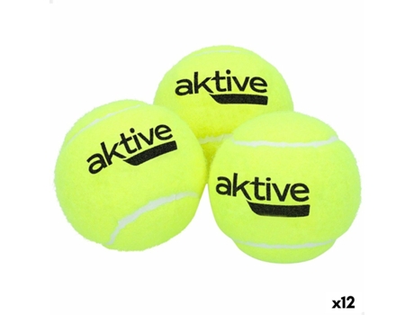 Pelotas de Tenis AKTIVE 3 Piezas Amarillo 12 Unidades