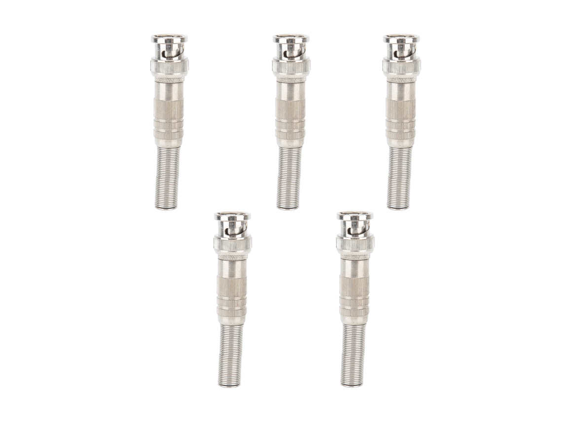 Adaptador BNC macho a conector coaxial RF de 7 resortes de 50 ohmios