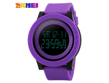 Reloj deportivo LED electrónico digital reloj impermeable al aire libre relojes para mujeres hombres-círculo púrpura banda púrpura LUUCOZK