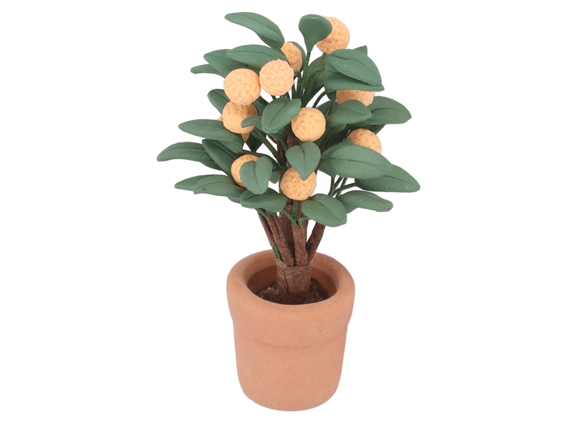 Bonsái Naranja De Cerámica En Miniatura Para Decoración De Casas De Muñecas, Escala 1:12