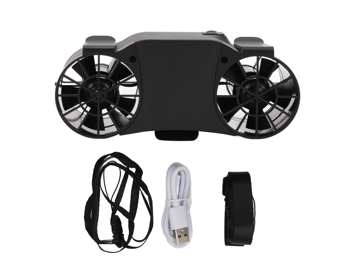 Ventilador portátil de cintura, 4 velocidades, 20000 mAh, recargable por USB.