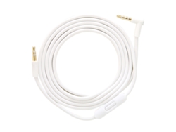 Cabo De Áudio De Substituição Com Microfone Em Linha E Controle De Faixa Para Fones De Ouvido Branco