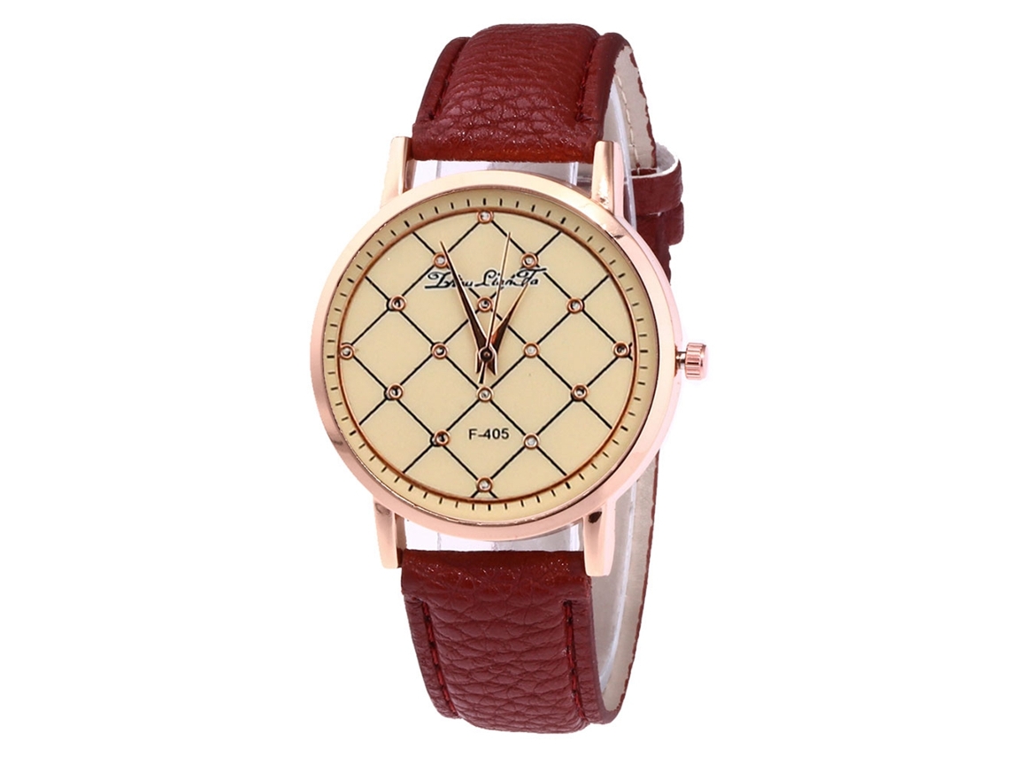 Reloj De Cuarzo Unisex Casual Con Correa De Cuero Pu Zhoulianfa (café Oscuro)