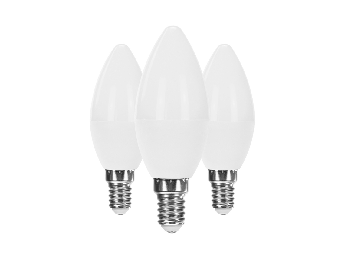 Pack 3 Bombillas LED Vela E14 6W Equi.40W 470lm Raydan Home