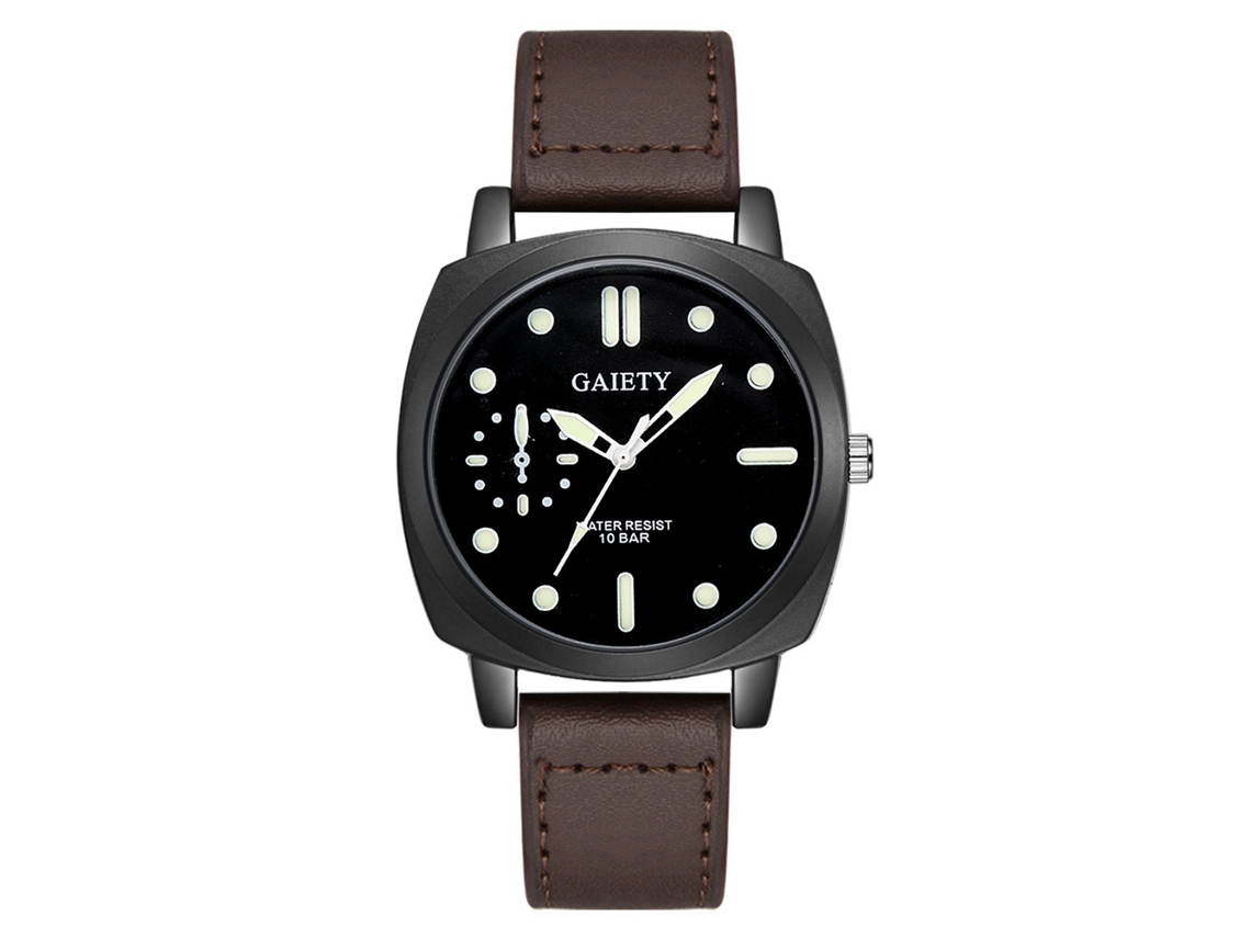 Reloj De Pulsera Analógico De Cuarzo Para Hombres Gaiety Con Dial Personalidad (marrón Oscuro)