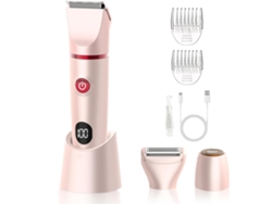 Recortadora eléctrica 3 en 1 para mujer, resistente al agua IPX7, para la línea del bikini, el cuerpo y el rostro, con pantalla LED.