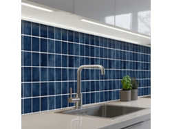 Salpicaderos De Cocina Azulejo - Moderno - Azul 450x60 Cm
