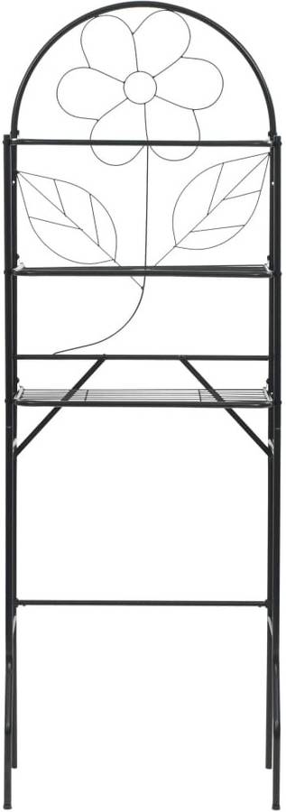 Vidaxl Estante De baño negro 60x33x174 cm repisa mueble organizador toallero