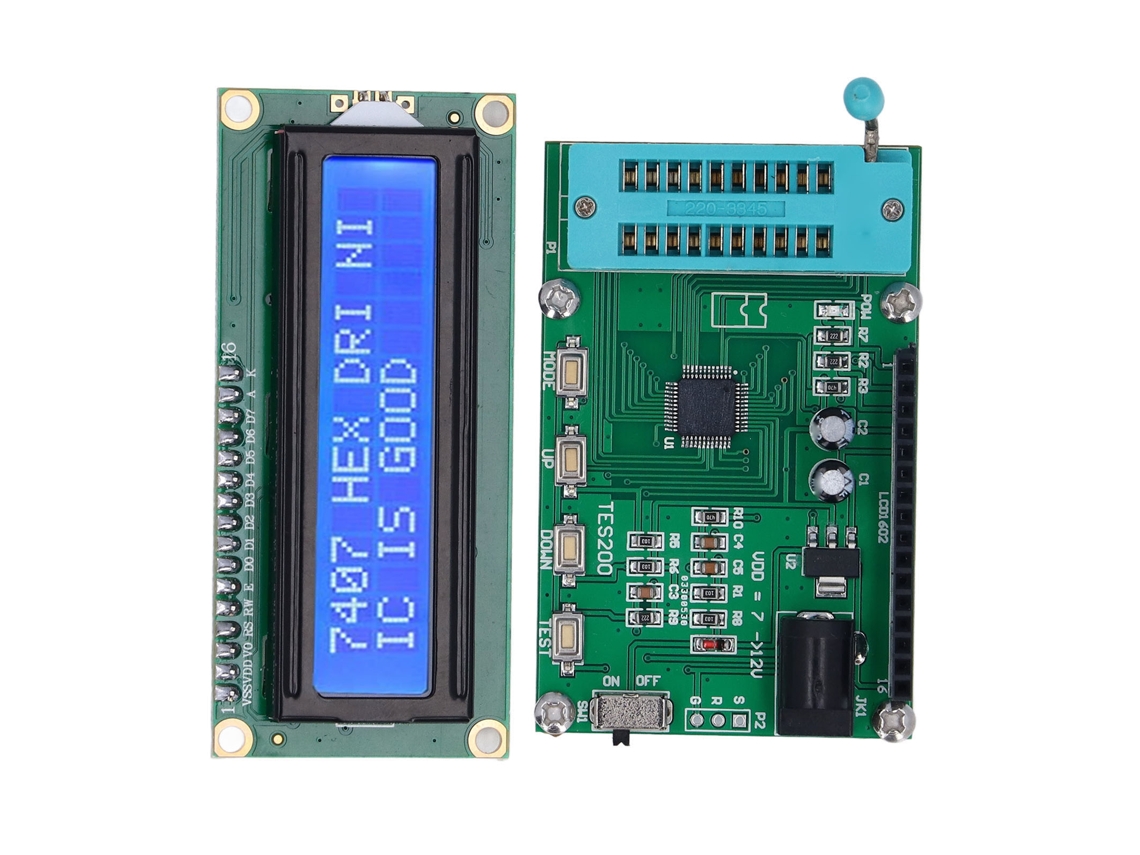 Probador De Circuitos Integrados Tes200 De 7-12 V Cc Con Pantalla Led Para Las Series 74 Y 40.