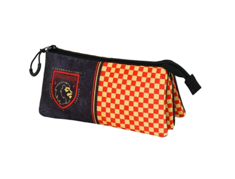 Harry Potter Gryffindor Estuche Escolar Triple Portatodo Con 2 Cremalleras. Negro