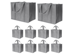 Bolsas de compra reutilizables de 35 litros con asas largas, paquete de 10, plegables y reutilizables, para compras al por mayor.