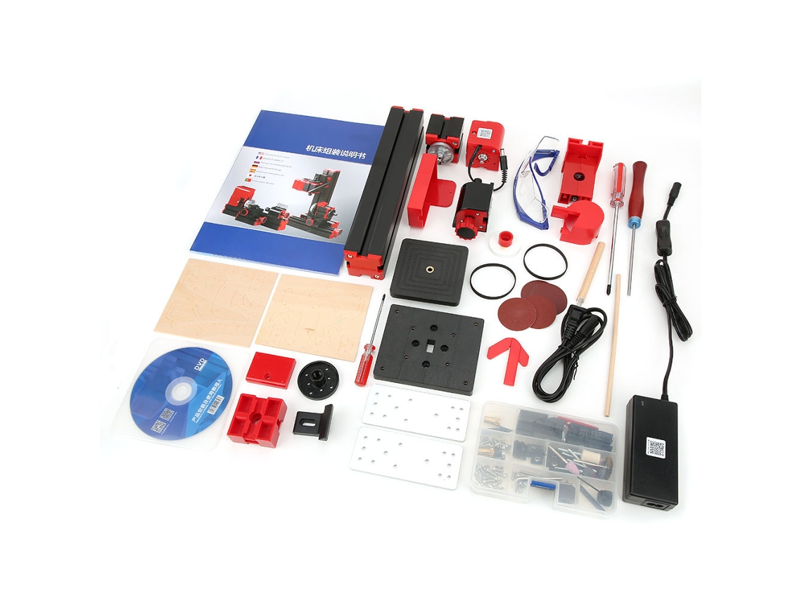 Mini torno eléctrico 4 en 1 para bricolaje y carpintería.