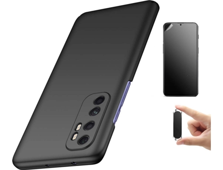 Kit Carcasa, Protector y Soporte Xiaomi Mi Note 10 Lite Ultimatte Turtleshell Negro