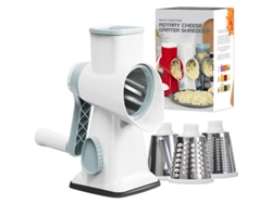 Cortador de queso rotatorio manual 3 en 1 de acero inoxidable MDUG (blanco)