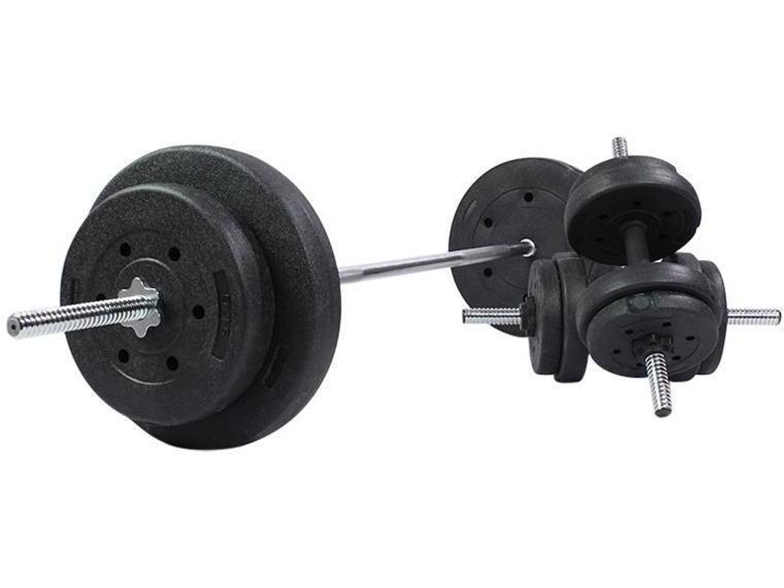 Juego de Barras y 2 Mancuernas FITNESS TECH   (120KG)