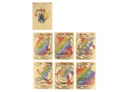 Rebe-conjunto De 55 Cartas Periféricas De Animação Com Palavras Em Inglês E Padrões Bonitos, Colecionáveis Dourados