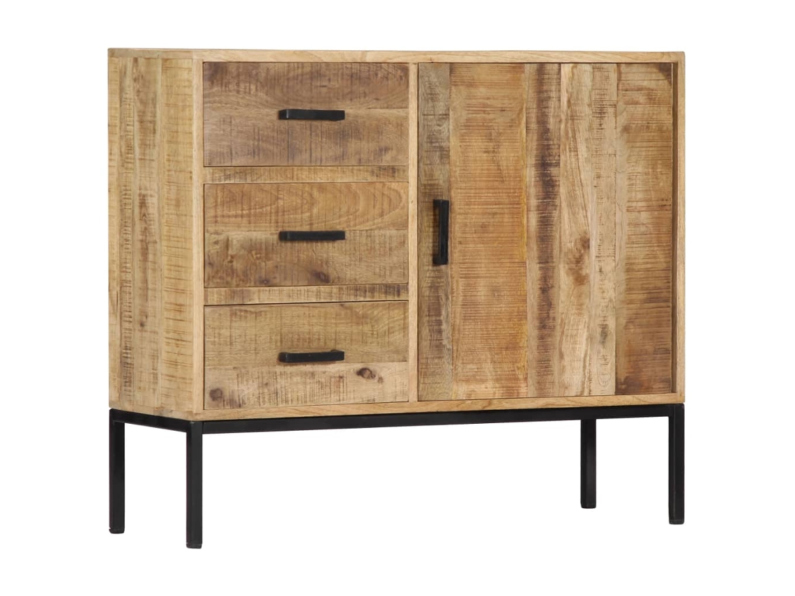 Aparador De Madera De Mango Maciza 88x30x71 Cm