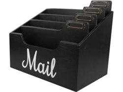 Organizador De Escritorio De Madera Con Compartimentos Para Guardar Correo, Documentos Y Suministros.