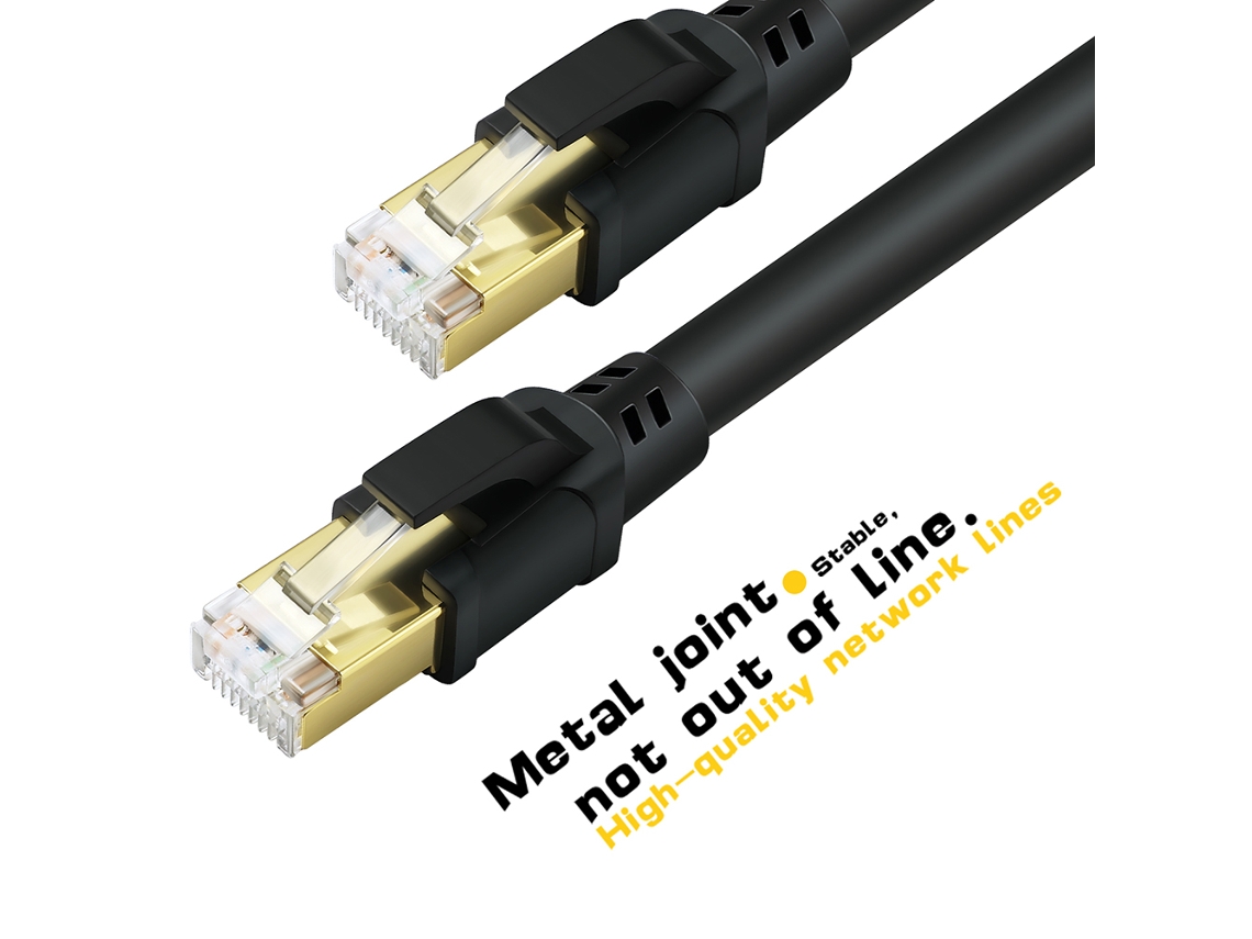 Cable De Red Cat8 De Cobre Puro De Alta Calidad Con Transmisión Rápida De 2000 Mhz Y 40 Gbps Y Gran Estabilidad Para Portátiles.