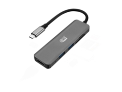 AUH-4020 base para portátil y replicador de puertos Thunderbolt 3 Aluminio ADESSO
