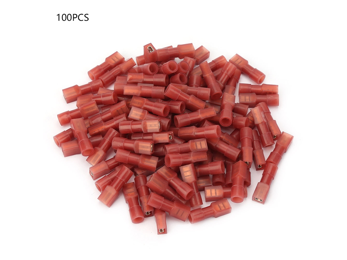 2026velora-100pcs Conector Macho Crimp Fdfn1.25-110 Aislado 22-16awg 0.5-1.5mm² Terminales De Cable