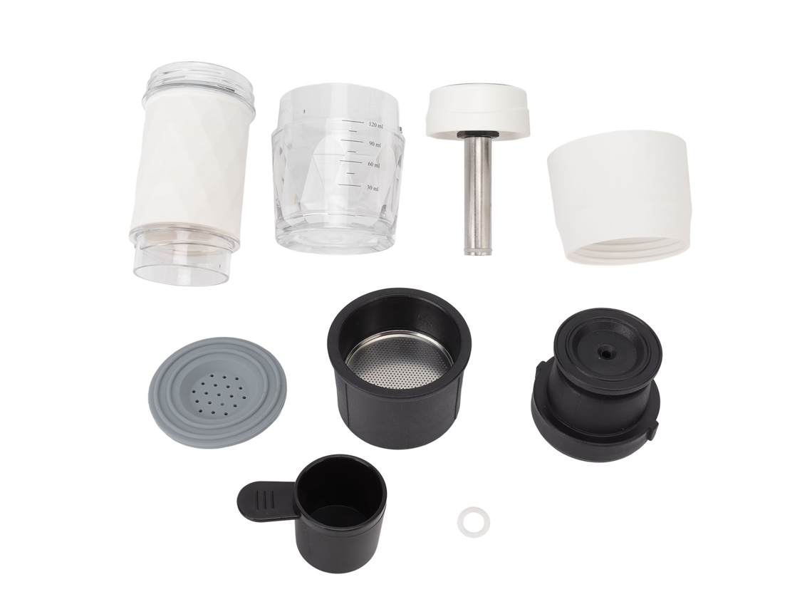 Cafetera portátil de viaje manual, compatible con café molido y cápsulas, para exteriores