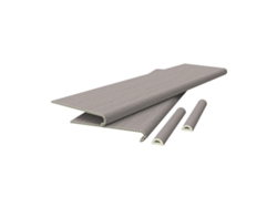 Juego de 8 cubreescaleras de PVC gris ceniza 120x32x4,6 cm NEU.HOLZ