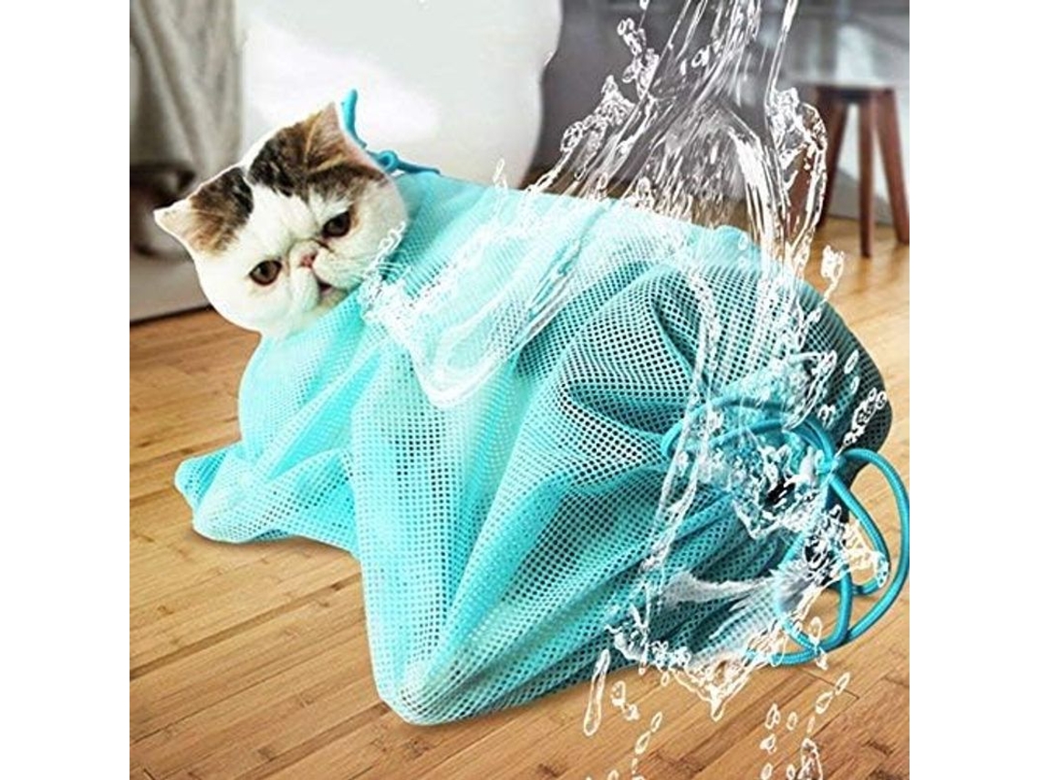 Bolsa para toalha de gato 2026 para banho, corte de unhas, limpeza de orelhas, tratamento, malha de poliéster anti-arranhões, laranja.