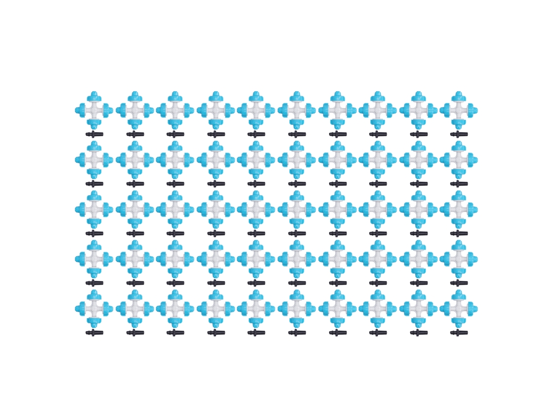 50 Juegos De Boquillas De Riego, 4 Salidas, Nebulizador, Jardín, Azul, Lago, Accesorio De Riego
