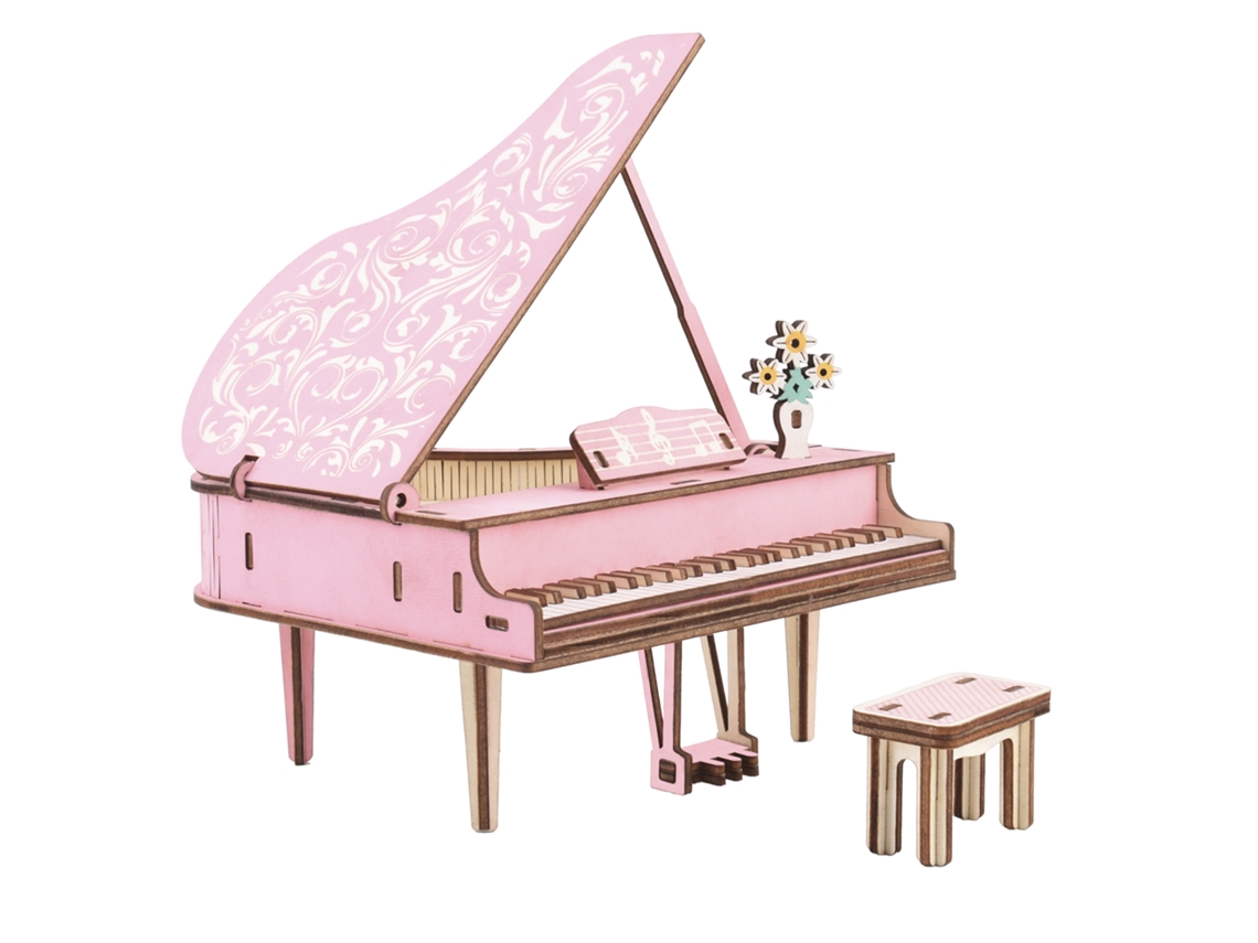 Maqueta 3d De Madera. Piano Rosa. 78 Piezas.