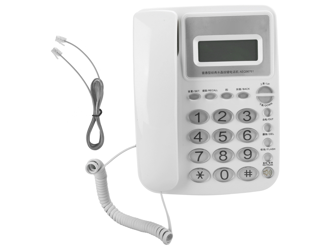 Telefone Fixo Residencial E Comercial Branco Com Funções De Identificação De Chamadas E Controle De Volume
