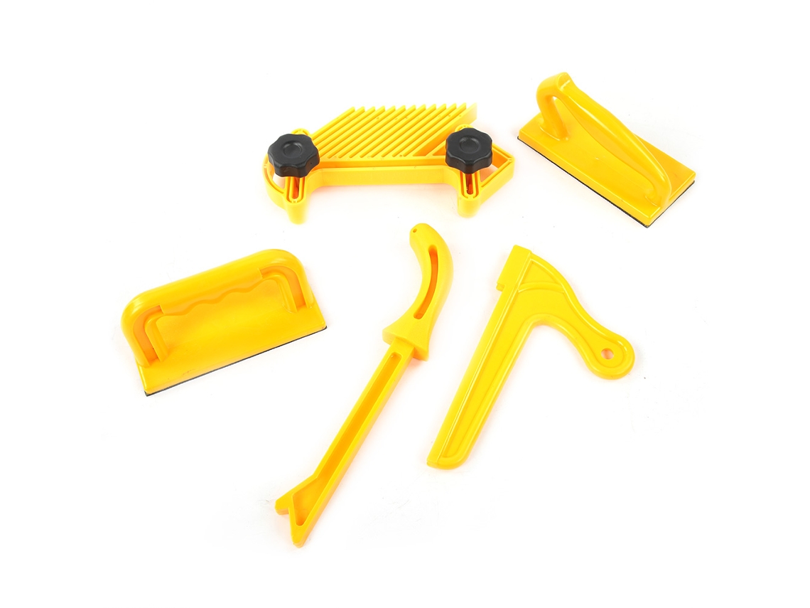 Kit De 5 Piezas: Bloque De Empuje Seguro, Tabla De Plumas, Herramientas, Mesa Para Desbrozadora, Madera