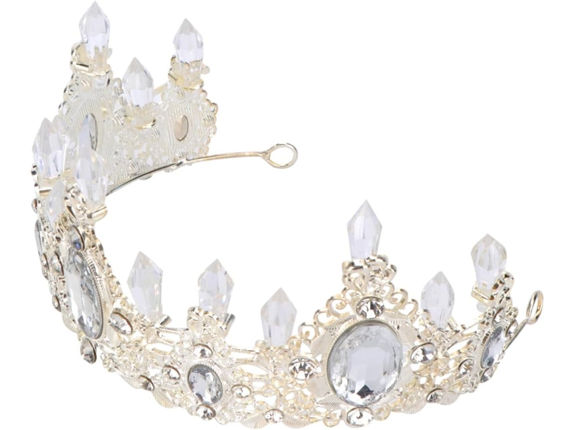 Diadème De Mariée En Strass Argenté Glacé, Cuelloronne Élégante Para Cheveux