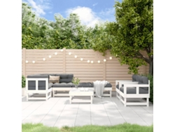 Conjunto de salón de jardín de 8 piezas de pino macizo blanco Dkd Home Decor