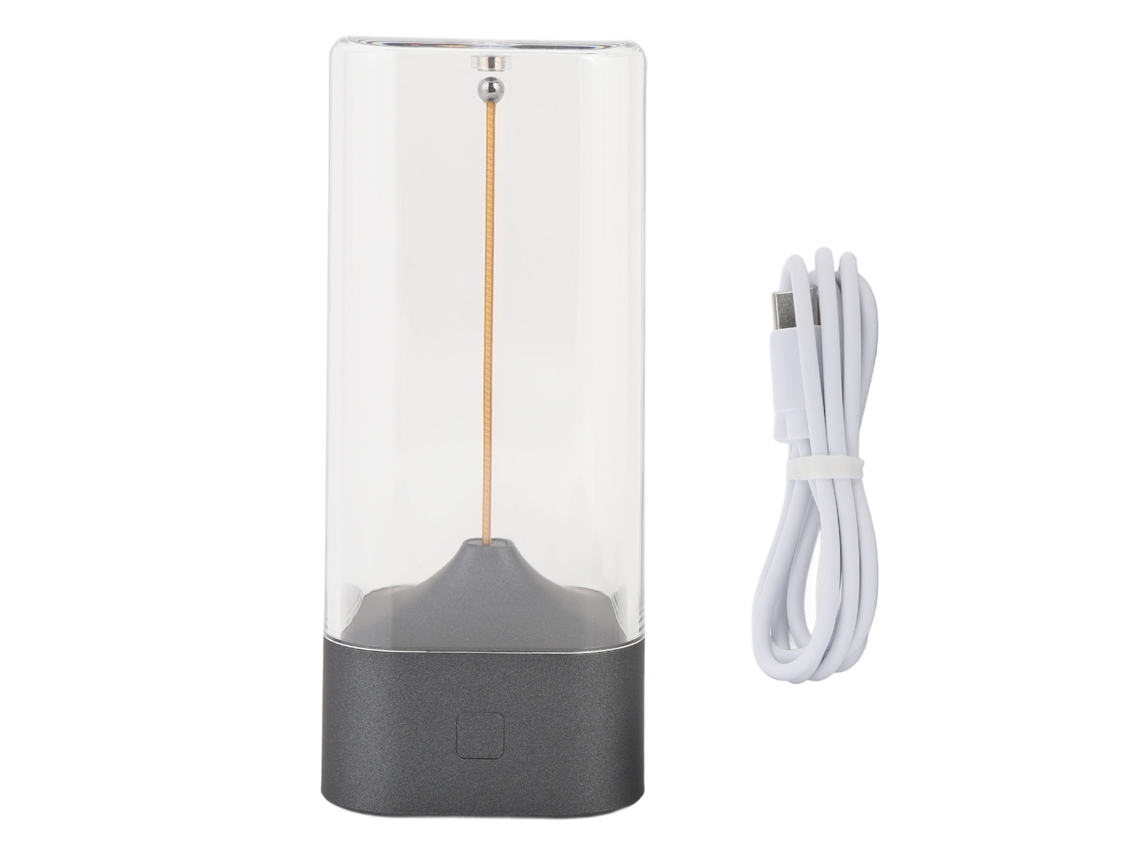 Lámpara De Mesa Led Magnética Con Filamento Flexible, Minimalista, Moderna, Control Táctil, Recargable, Gris.