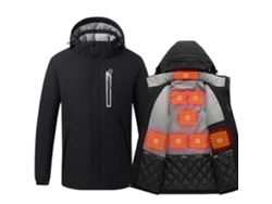HYMNORA Chaqueta Aquecida Inteligente de Invierno 8 Zonas de Calentamiento Temperatura Ajustable en 3 Niveles Chaqueta con Carga USB