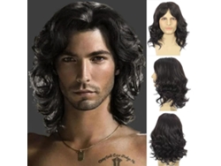 Peluca retro para cosplay, peluca retro de rock para hombre, peluca de estrella de fútbol TAISHENGDA