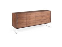 Aparador Patas De Cristal Valeta MOMMA HOME (Nogal - Aglomerado -180x49x77 cm)