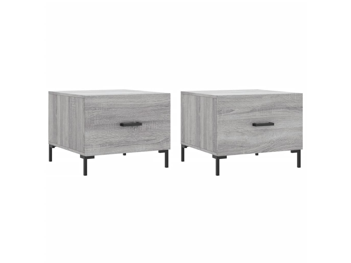 Maison Exclusive - Mesas De Centro 2 Uds Madera Ingeniería Gris Sonoma 50x50x40 Cm