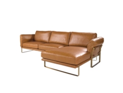Sofá Chaise Longue Derecha Piel Camel