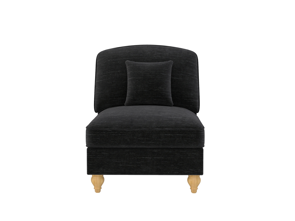 Sofá De Chenilla Sin Brazos, Tono Negro.
